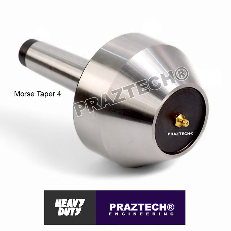 PRAZTECH MT4 Lathe Revolving Live Center 2 1/2" to 4" | Bull Nose Morse Taper 4 Centre | Holds Pipe Tube | Loaded with Multi-Bearings | Lathe Accessories - Image 2